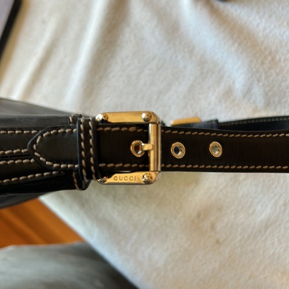 Gucci Crest Leather & Canvas Hobo Bag AUTHENTIC - Picture 5 of 16